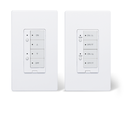 RCA Sensor Connect 4-Button Wireless Remote Scheduling LED Light Switch 2-Group, White